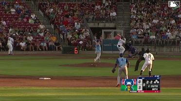 Eduardo Tait doubles (17) on a fly ball to right fielder Christian Olivo. Yasser Mercedes scores.
