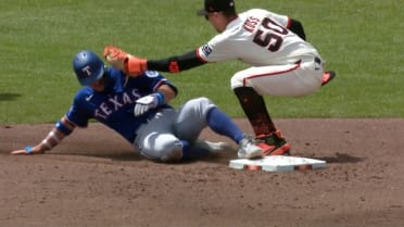 Josh Jung safe at second after review