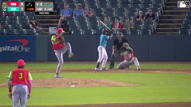 Aron Estrada homers (12) on a fly ball to left center field.