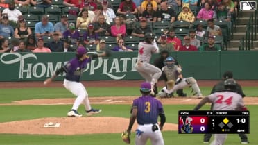 Breyson Guedez singles on a line drive to left fielder Charles Davalan. Rodney Green Jr. scores.
