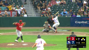 Adrian Pinto triples (2) on a line drive to right fielder Ivan Brethowr. Eddie Micheletti Jr. scores.