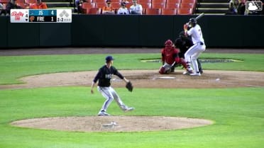 Vance Honeycutt homers (5) on a fly ball to left center field.