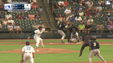Romeo Sanabria singles on a sharp line drive to center fielder Lucas Spence. Francisco Acuna scores.