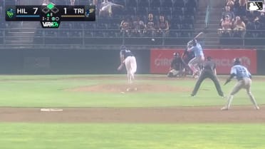 Yassel Soler doubles (15) on a line drive to left fielder Kevyn Castillo. Jose Alpuria scores.