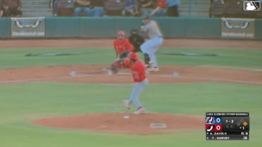 Ty Harvey doubles (4) on a line drive to left fielder Kevyn Castillo. Bradley Frye scores.