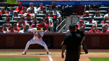 Victor Scott II is hit by a pitch after review