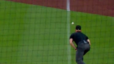 Luis Torrens' ball ruled foul after review