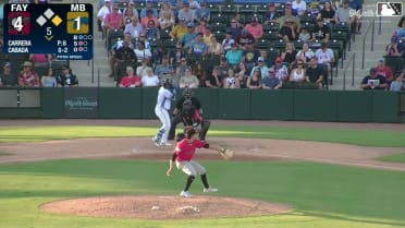 Juan Cabada doubles (2) on a sharp line drive to right fielder Logan Hughes. Jose Silva scores.