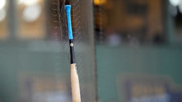 Jake Bauers' bat gets stuck in netting