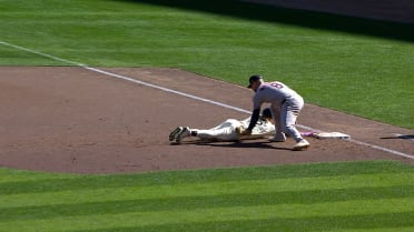 Rafael Montero picks off Harrison Bader after review