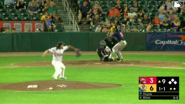Miguel Bleis homers (10) on a fly ball to left field.