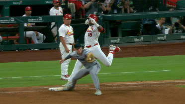 Jordan Walker ruled safe at first after review