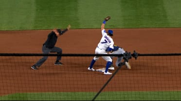 Brandon Lockridge steals second base after review