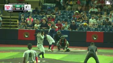 Dixon Williams doubles (12) on a sharp line drive to right fielder Brian Sanchez. Owen Carey scores.