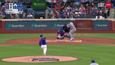 Carson Kelly walks in a run