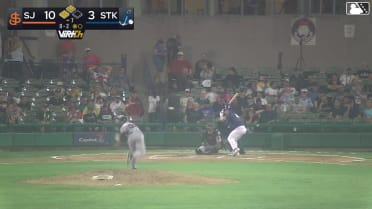 Drew Burress singles on a soft ground ball to third baseman Dario Reynoso. Max Durrington scores.
