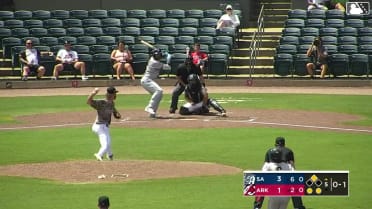 Tirso Ornelas doubles (18) on a sharp line drive to right fielder Lazaro Montes. Carson Tucker scores.