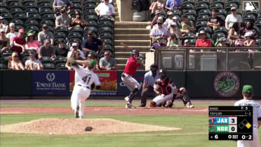 Brayden Taylor homers (3) on a fly ball to right center field. Kemp Alderman scores.