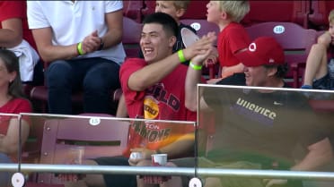 Fan makes barehanded catch