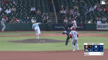Leo Balcazar singles on a line drive to center fielder Mac Horvath. Shane Sasaki scores.