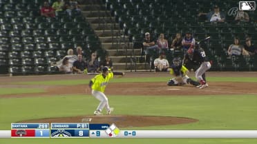 Paulino Santana triples (1) on a sharp fly ball to left fielder Daniel Lopez. Angel Arredondo scores.