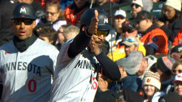 Byron Buxton ruled safe at first after replay review