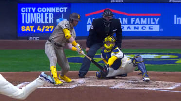 Padres win a challenge for catcher's interference 