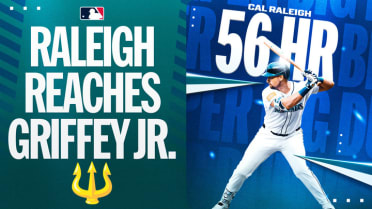 Cal Raleigh ties Ken Griffey Jr.'s homer record (56)