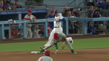 Trea Turner throws out Freeman after a review