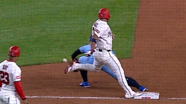 Keibert Ruiz safe at first after review 