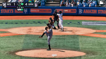 Randy Guzman homers (1) on a line drive to center field.
