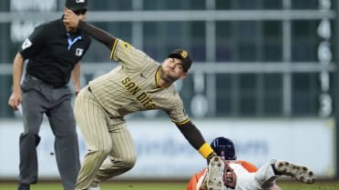Jake Meyers is safe at second base following a review