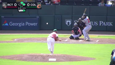 Jake Munroe doubles (10) on a line drive to left fielder Kevin Kilpatrick Jr. Raudi Rodriguez scores. Nick Rodriguez scores.