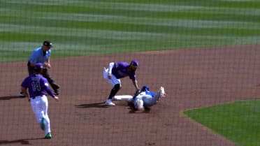 Michael Lorenzen initiates a 6-4-3 double play