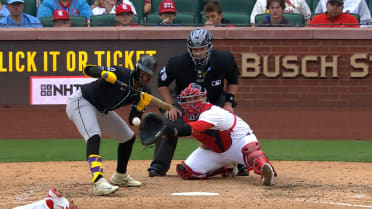 Geraldo Perdomo is hit by a pitch after review 