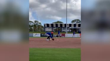 Bo Bichette takes grounders at third base