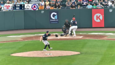 Caleb Lomavita homers (4) on a fly ball to left field. Maxwell Romero Jr. scores.