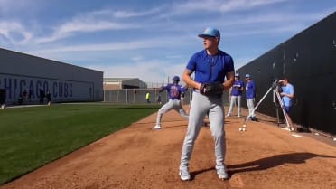 Justin Steele throws off mound at Cubs camp