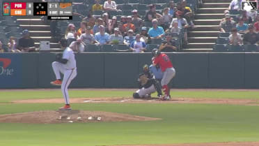 Henry Godbout homers (8) on a fly ball to left center field.
