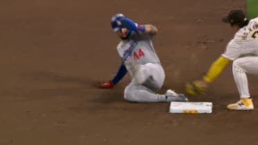 Replay confirms Andy Pages steals his first base