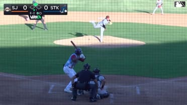 Nate Nankil doubles (2) on a line drive to left fielder Angel Guzman. Breyson Guedez scores.