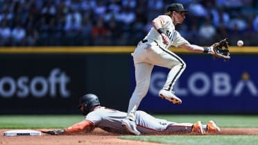 Casey Schmidt steals second base