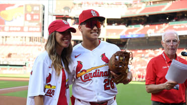 JJ Wetherholt's teacher throws out first pitch