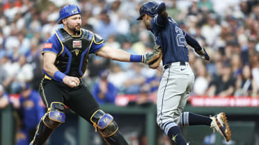Victor Mesa Jr. called out at home on Raleigh putout
