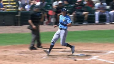 Edward Olivares brings in the first run of the game