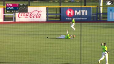 Jack Hurley makes a diving catch