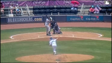 Patrick Clohisy homers (1) on a fly ball to center field.