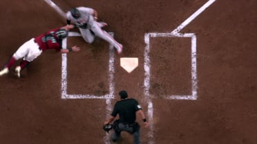 Alek Thomas nabs Rafael Devers after review
