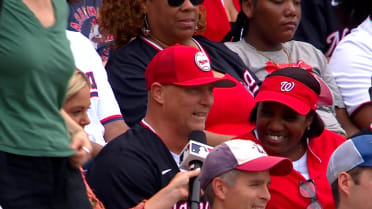 Daylen Lile's parents on their son's bobblehead day