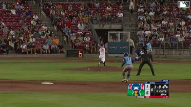 Angel Cepeda homers (1) on a fly ball to left field. Jose Escobar scores.